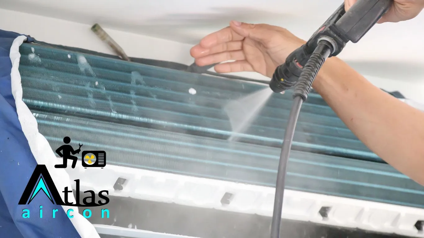 The pristine result of a professional foam jet AC deep cleaning.